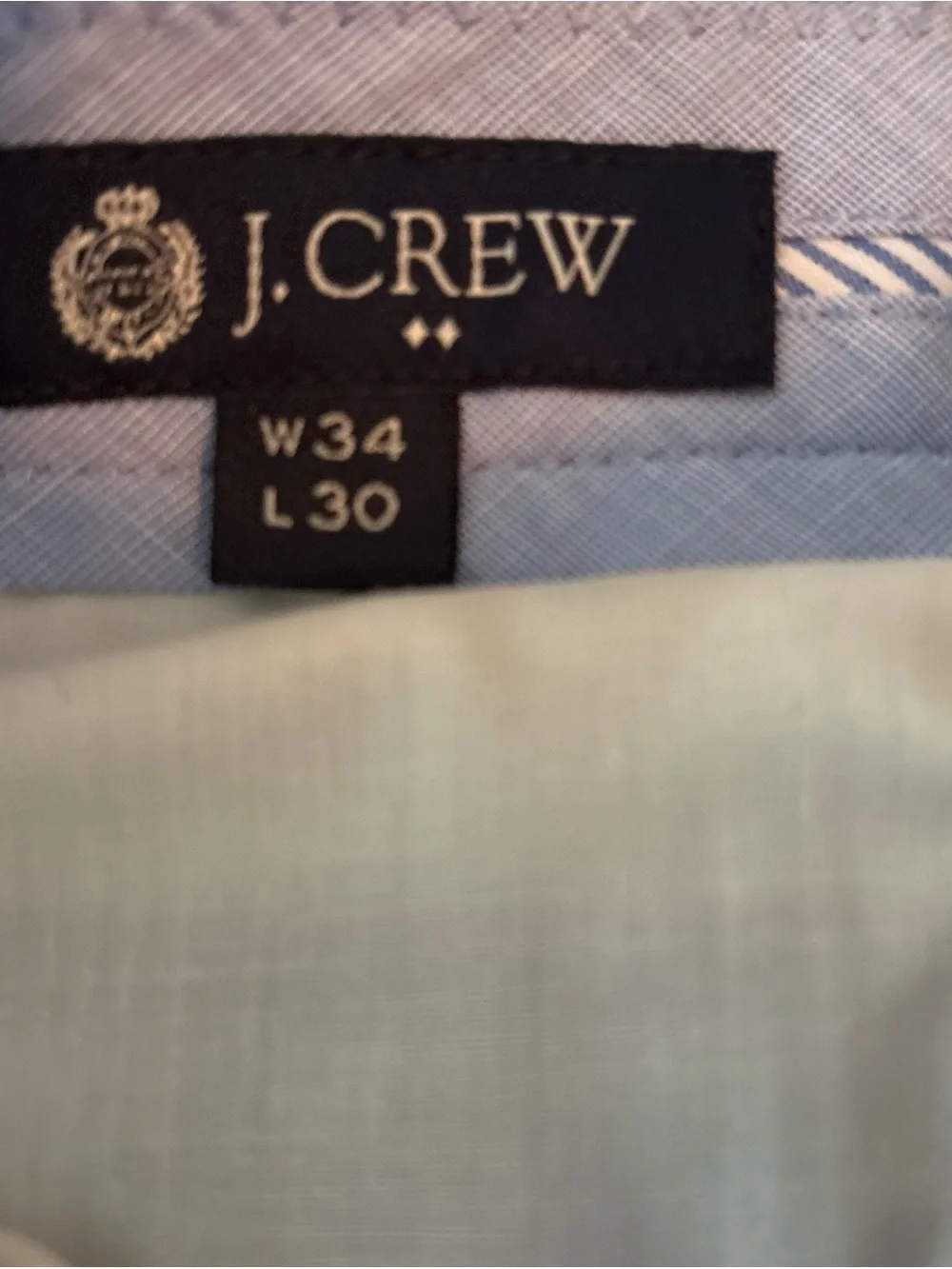 J Crew Mens Chino Pants  Sz 34x30  Straight Leg Trousers Flat Front Cocoa NWOT